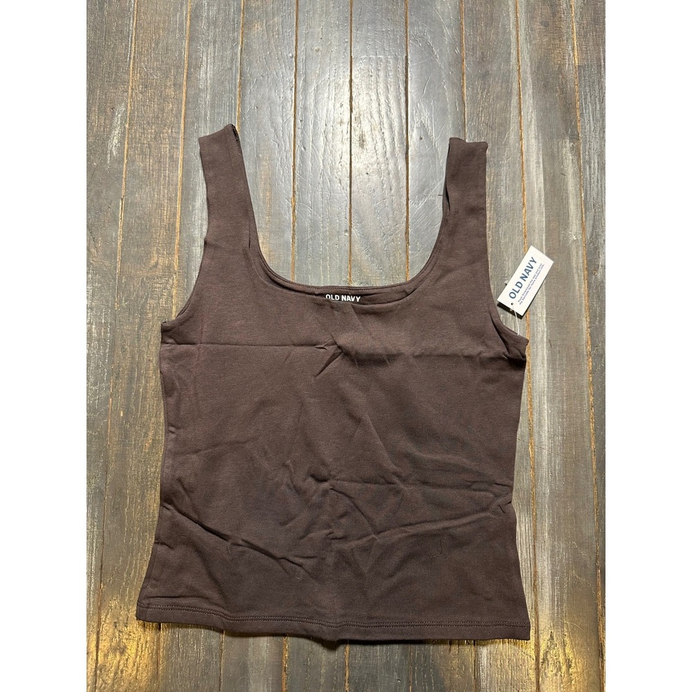 Old Navy Hug Double Layer Square Neck Tank Top Brown